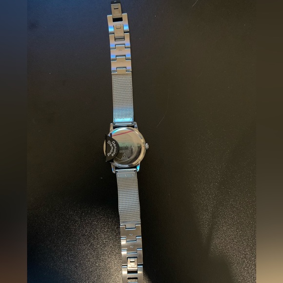 GUESS Genuine Diamond Dial Mesh Bracelet Watch. Color: Silver-Tone - Picture 2 of 3